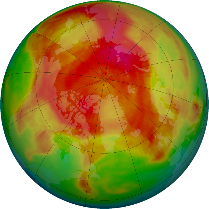 Arctic ozone map for 29 March 1988